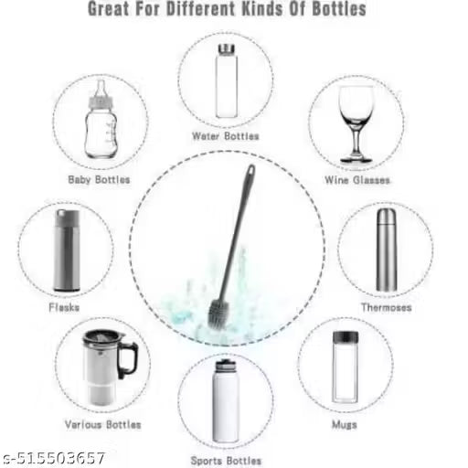 Silicone Bottle Cleaning Brush with Long Handle Bottle Cleaning Brushes for Narrow Neck Containers, Water Bottles, Thermos, Hydro Flasks, Coffee Mugs,Baby Bottles Brush