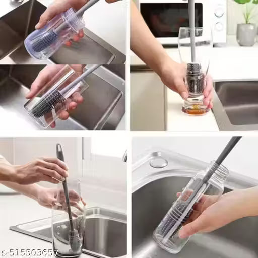 Silicone Bottle Cleaning Brush with Long Handle Bottle Cleaning Brushes for Narrow Neck Containers, Water Bottles, Thermos, Hydro Flasks, Coffee Mugs,Baby Bottles Brush